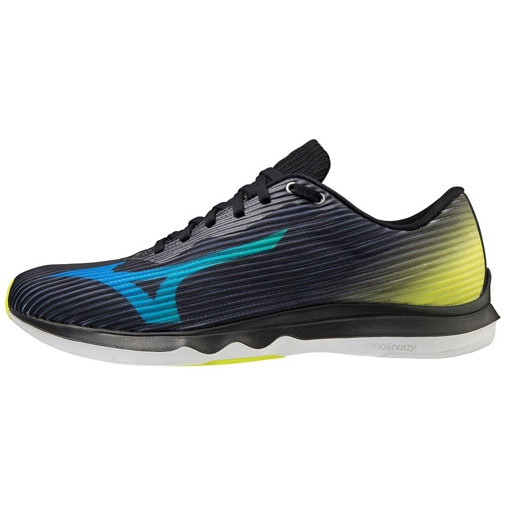 Damske Bezecke Topanky Mizuno Wave Shadow 4 Čierne/Modre/Žlté Vypredaj GVIO31689
